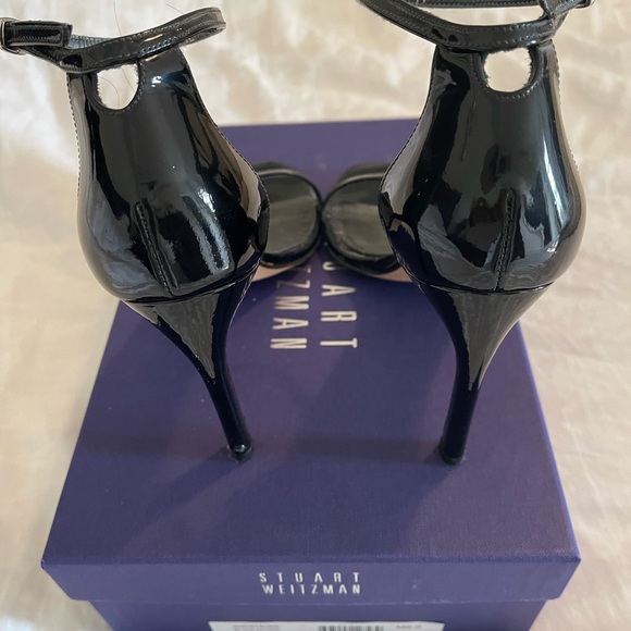 Stuart Weitzman Nudistsong Heel, Black Patent, Sz 6 - Picture 3 of 11